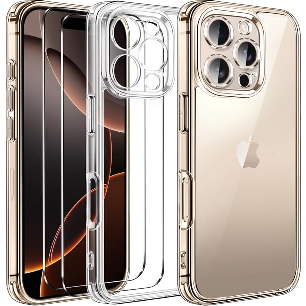 Funda Ivoler Clear para iPhone 16 Pro Max de 6.9 pulgadas con 2 cristales