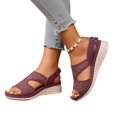 thumbnail image 6 of Willtoo Women's Open Toe Wedge Orthopedic Sandals Boho Non-slip Dressy Summer Sandals with Ankle Strap Breathable Casual Walking Shoes, 6 of 6