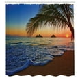 thumbnail image 3 of Ambesonne Hawaiian Shower Curtain, Sunrise Lanikai Beach, 69"Wx84"L, Brown Blue, 3 of 5