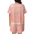 thumbnail image 3 of Bixox Women's Rose Gold Glitter Printed Pajama Set 2 Piece Lounge Set Top and Shorts Soft Pajamas, Shorts with Pockets, 3 of 7