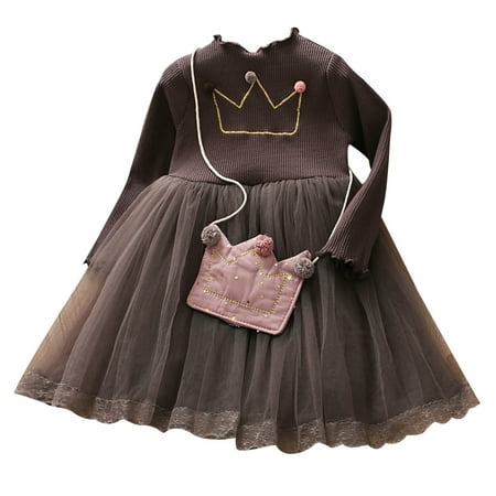 

HuaAngel Girls Winter Crown Mesh Lace Dress with Bag X161 Sizes 3-7