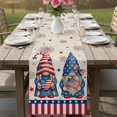 thumbnail image 4 of 4th of July Table Runner 72 Inches, USA Flag Gnomes Independence Day Rustic Bed Runner Dresser Scarves Tabletop for Indoor Outdoor Parties/Ceremony/Banquet, 14" x 72", 4 of 9
