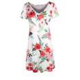 thumbnail image 4 of Qiopertar Robe Décontractée à Manches Courtes et Col en V pour Femmes, Mode Été, Grandes Économies pour les Fêtes! à Moins de 5$, jusqu'à 90 % de Réduction, 4 of 5