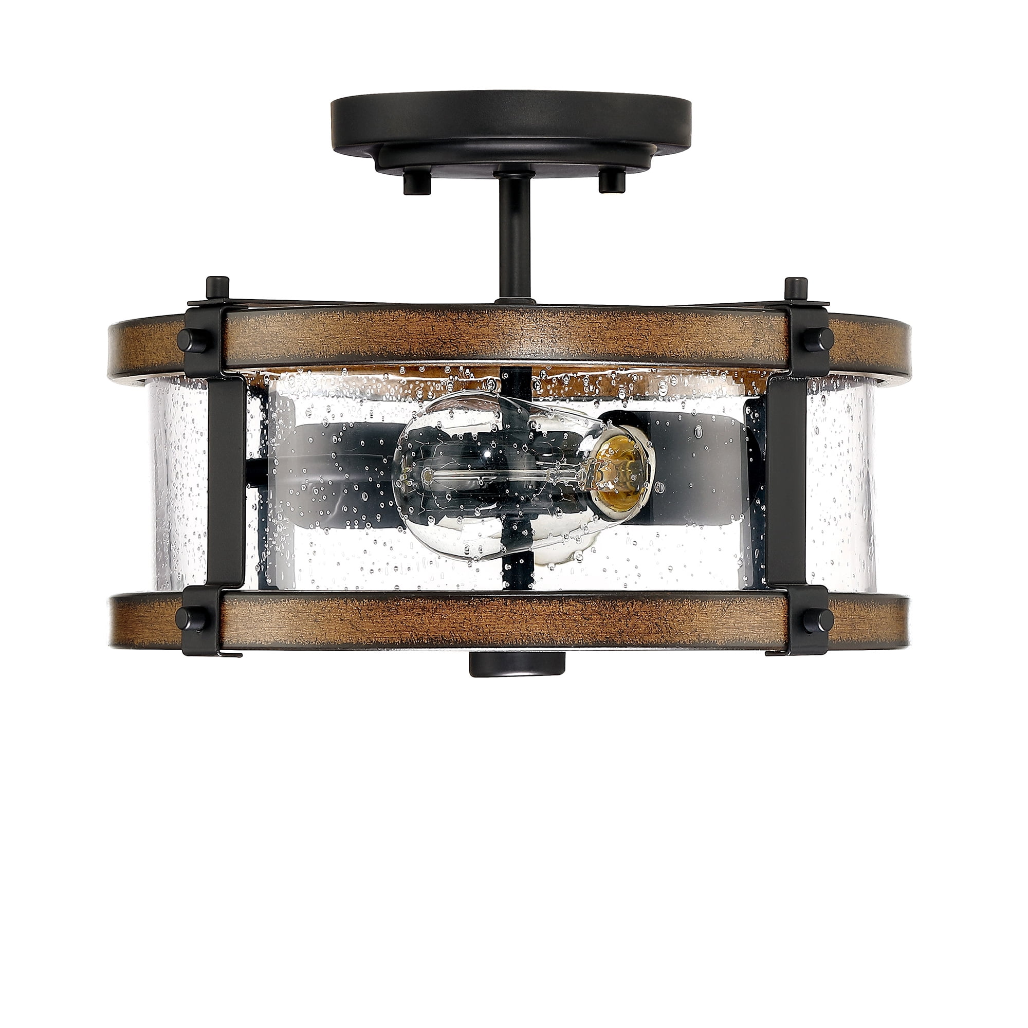 12.2" Farmhouse Kitchen Light Fixture Semi Flush Mount Ceiling Light for Hallway, Living Room, Bedroom 2-Light