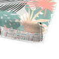 thumbnail image 2 of Jordan Manufacturing 72" x 23" Baloo Stardust Coral and Teal Leaves and Midas Stardust Dash Rectangular Reversible Outdoor Chaise Lounge Cushion with Ties and Hanger Loop, 2 of 14