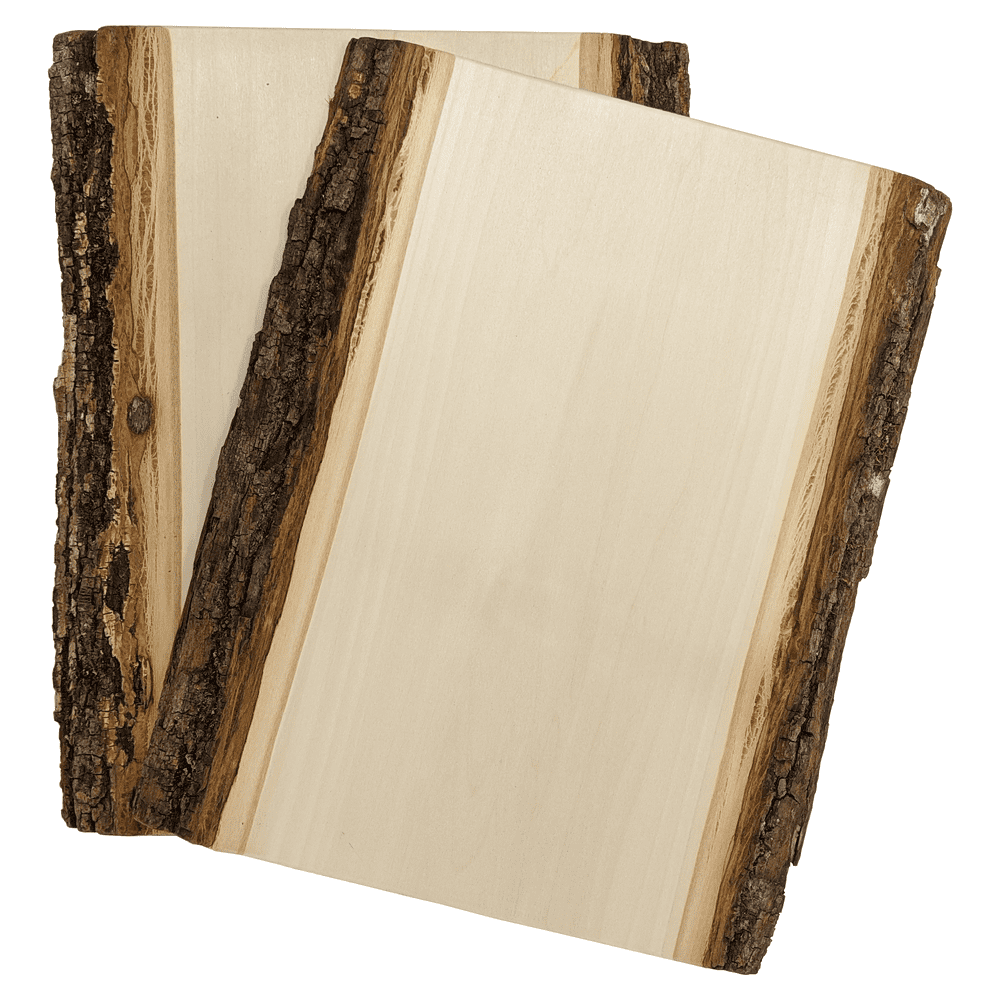 Basswood 12" Barkside Live Edge Wood Slab for Wood Burning, Wood