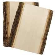 JoePaul's Basswood, 12" Barkside Live Edge Wood Slab for Wood Burning, Wood Crafts or Wooden Signs, 2 Pack of Wood Planks for Craft