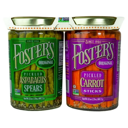 Foster’s Original Pickled Vegetable Set, Asparagus & Carrot, 32 Ounce (2 Pack)