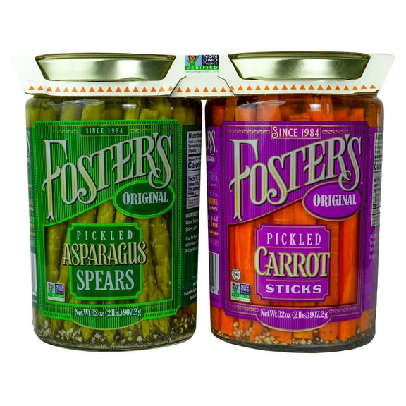 Foster’s Original Pickled Vegetable Set, Asparagus & Carrot, 32 Ounce (2 Pack)
