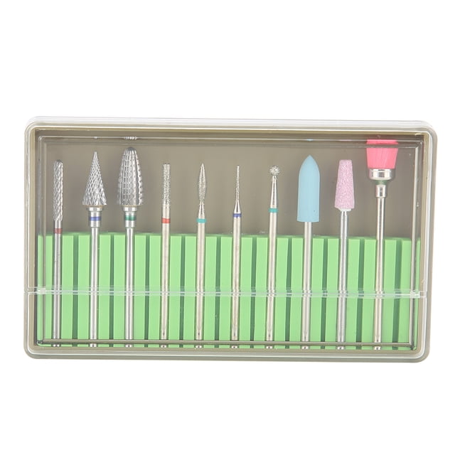 Accesorio para máquina de pedicura, 10 piezas, taladro eléctrico para uñas, herramienta de pulido, juego de brocas para uñas, integración perfecta