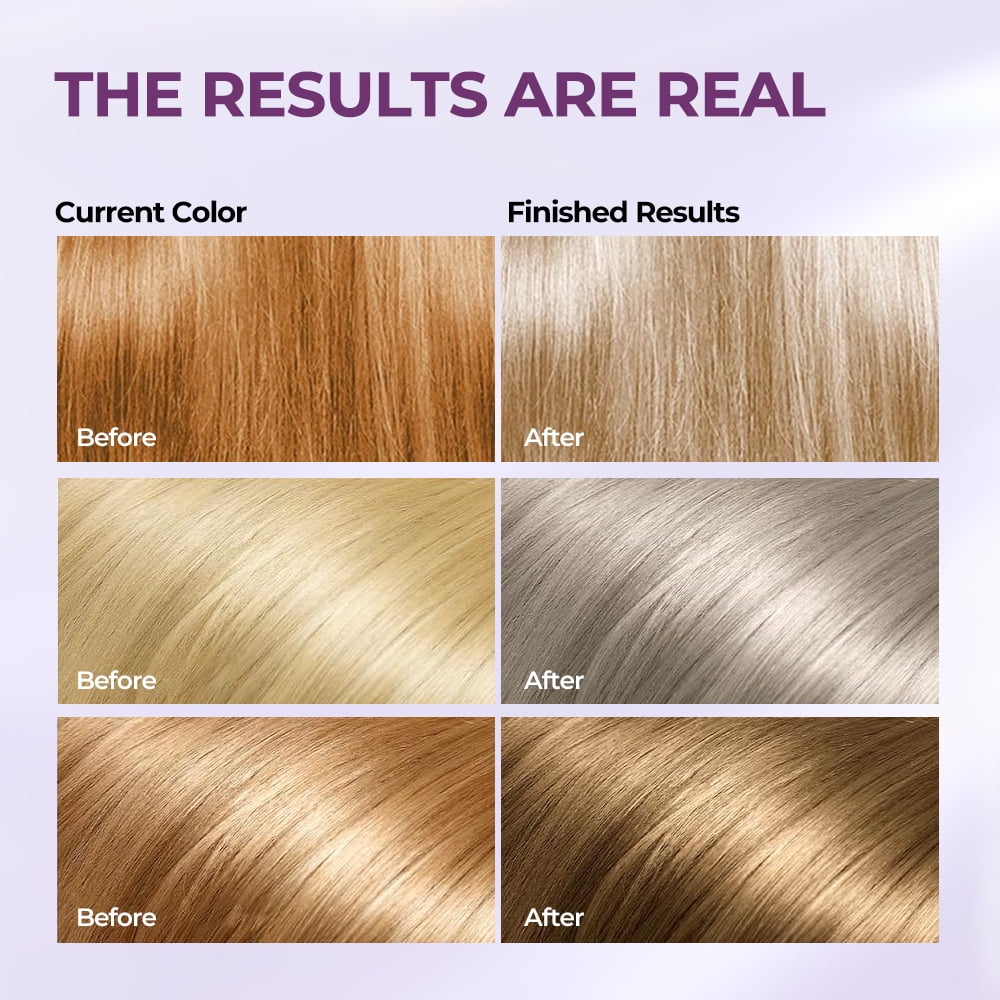 Karseell Purple Hair Mask and Purple Shampoo Set, Neutralizes Brass & Yellow Tones for Blonde, Gray, Silver Color Treated Hair, 2 x 16.9floz
