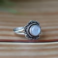 thumbnail image 2 of Blue Fire Moonstone Ring, 925 Silver Ring, Crystal Ring, Floral Ring, Bohemian Ring, Vintage Ring, Pretty Ring, Statement Ring, Gift For Her, 2 of 6