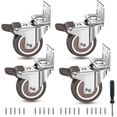 thumbnail image 1 of Ruedas Para Muebles Para Trabajo Pesado Con Freno, Juego De 4 Ruedas, Goma, Pequeñas, 32 Mm, Ruedas Para Trabajo Pesado En Forma De L, 64 Kg, Ruedas De Transporte Silenciosas Con 2, 1 of 4