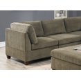 thumbnail image 2 of Living Room Furniture Tan Chenille Modular Sectional 6pc Set Corner Sectional Modern Couch 3x Corner Wedge 2x Armless Chairs and 1x Ottoman, 2 of 9