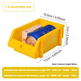 thumbnail image 4 of 6MSKS 12pcs Sturdy Stackable Storage Boxes for Parts for Garage Hardware, Miscellaneous Items & Tools Parts Storage Organizer, Space-Saving Solution, 4 of 7