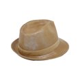 thumbnail image 3 of WITHMOONS Fedora Hat Classic Faux Leather Short Brim with Band GN61332 (Beige), 3 of 4