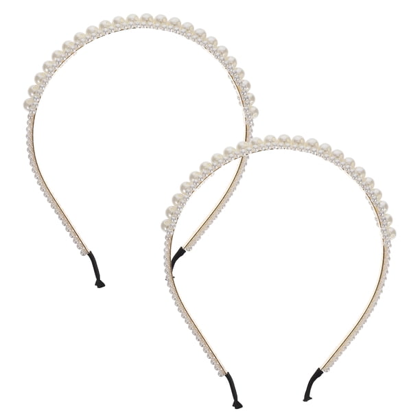 2 piezas de accesorios para el cabello para niñas, elegantes diademas con perlas, tocado de novia