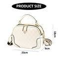 thumbnail image 2 of New simple plaid ladies' small square bag artificial leather hand bill shoulder crossbody bag - creamy white, 2 of 5