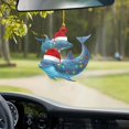 thumbnail image 1 of Hml Christmas Decorations Christmas Tree Pendant Decoration Personalized Christmas Car Pendant Christmas Hat Christmas Animal Turtle Whales Panda Christmas Hat Acrylic Double Sided Printing Pendant, 1 of 1