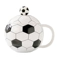 thumbnail image 2 of EGNMCR Football Themed Mug With Lid Spoon Gift Box Cute Ceramic Coffee Tea Cup A Great Gift For Sports Fans Ceramic cup, 2 of 7