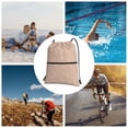 thumbnail image 6 of Naloa Beige Sparkling Glitter Drawstring Backpack String Bag Cinch Water Resistant for Gym Shopping Sport Yoga, 6 of 6