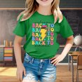 thumbnail image 2 of Polo Shirts for Girls 10-12 Girls Cute Graphic Print Round Neck Short Sleeve Tee Summer Casual T Shirt Z6-Green, 130, 2 of 4