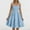 Light Blue, variant on Summer Dresses for Women 2025 Double-Layer Mini Puff Dress Sleeveless Adjustable Spaghetti Straped Pleat Cute Sundresses White L