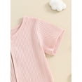 thumbnail image 6 of Caoirhny Baby Boys Girls Jumpsuits Short Sleeve Round Neck Full Zip Ribbed Rompers Newborn Clothes, 6 of 6