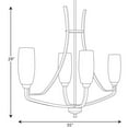 thumbnail image 5 of Progress Lighting Wisten 4-Light Linear Chandelier, Antique Bronze, Etched White Glass, 5 of 7