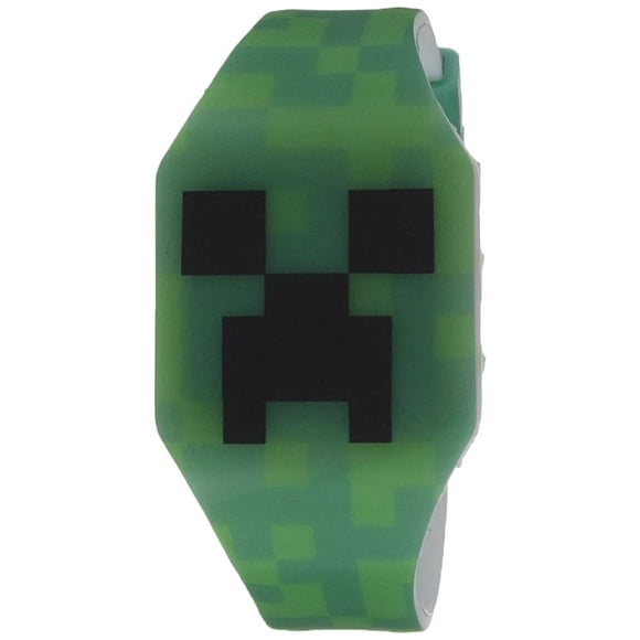 Accutime Montre-Bracelet Numérique à Quartz Vert pour Enfants Minecraft creeper, Bracelet Vert Multicolore, Cadeau cool et Peu Cher & Cadeau de Fête pour Tout-Petits, Garçons, Filles