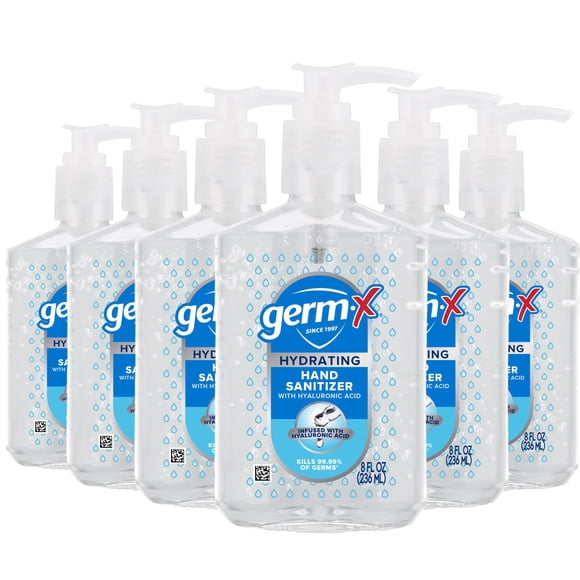 Desinfectante de manos Germ-X Hidratante con ácido hialurónico 240 ml x 6
