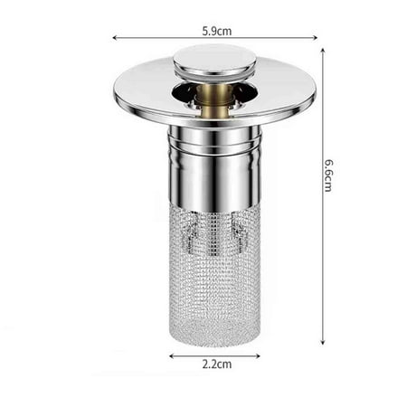 

Bathroom Sink Stopper for US Universal Replacement Pop Up Stainless Steel Floor Drain Filter with Basket Hair Catcher Sink Drain Strainer for 1.1-1.5 Inch