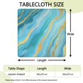 thumbnail image 2 of Blue and Gold Marble Shimmer Streaks Pattern Square Fitted Tablecloth with Elastic Edge,Square Table Cover,Washable Elastic Table Cover for Home Kitchen Party Decor 36"x36", 2 of 6