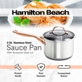 thumbnail image 4 of Hamilton Beach Stainless Steel Tri-ply Professional 2 Quart Sauce Pan - Premium Oven Safe Induction Kitchen Pot - Suitable for all Stoves - Double Riveted, 4 of 7