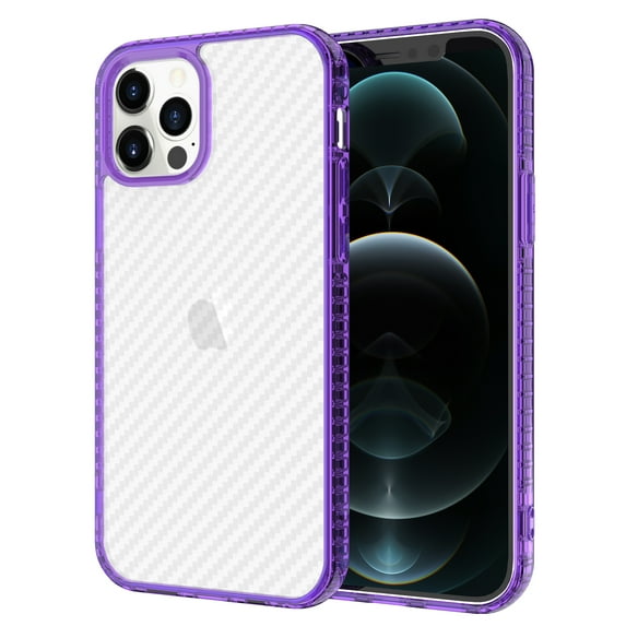 iPhone 12 and iPhone 12 Pro Case, Hard Plastic Translucent Matte Case, Durable Silicone Slim Thin Cover, Lightweight Shockproof Protector Case for Apple iPhone 12/ iPhone 12 Pro 6.1 Inch (Purple)