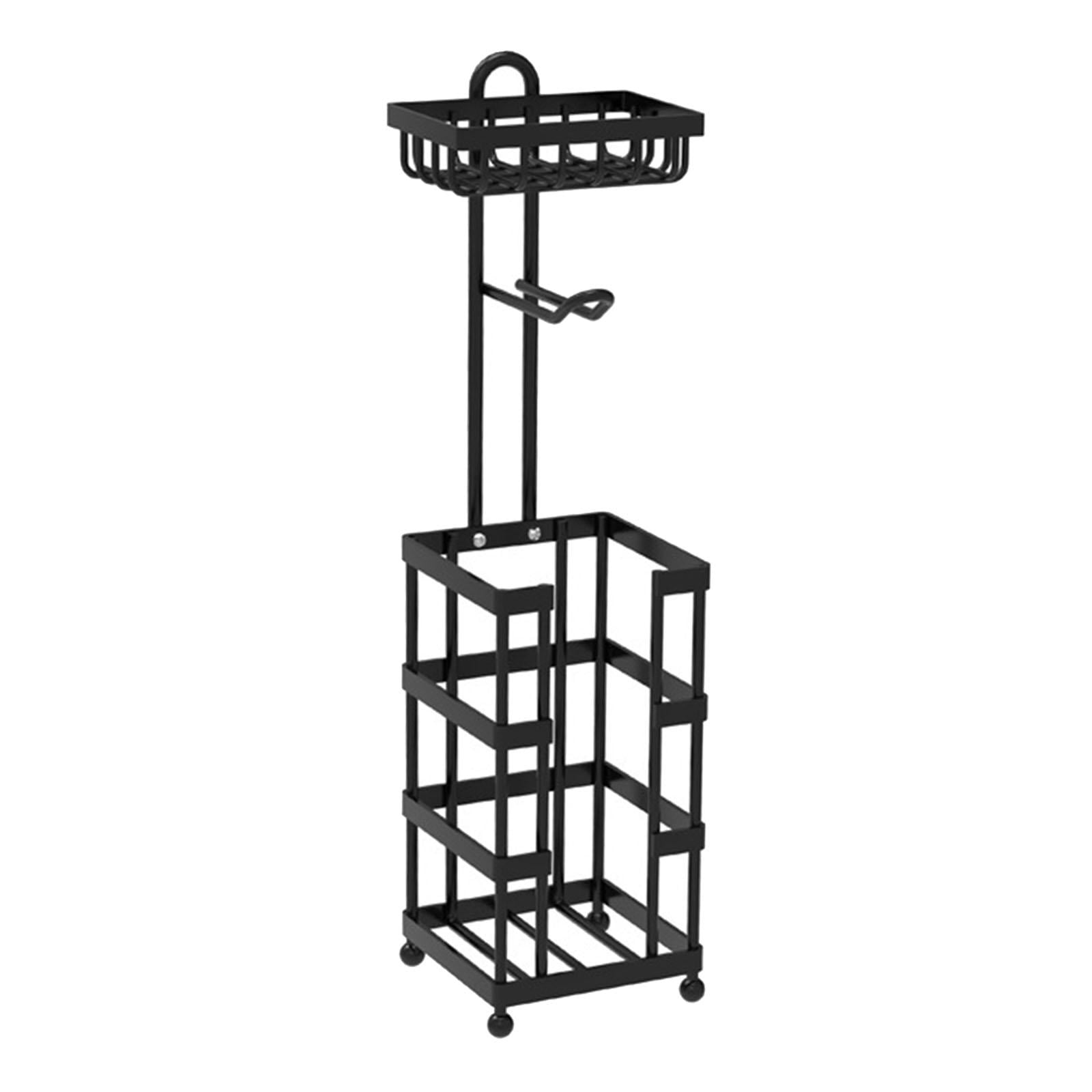 Fiocias Toilet Paper Holder Stand 3 Parts Strorage Carbon Steel Bathroom Accessories for Style A