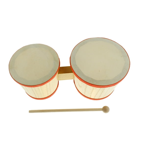 Finest Wooden Bongo Drums 4inch 5inch for Children Preschool Musical Rhythm Toys