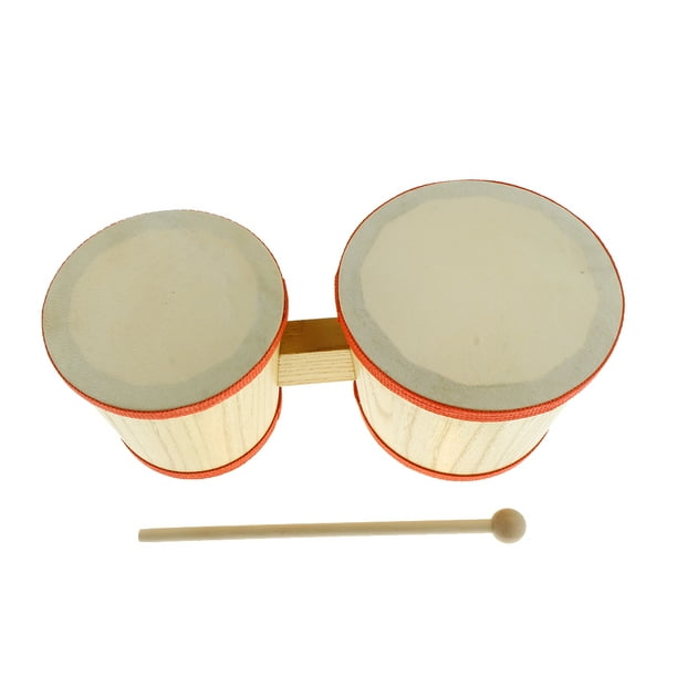 Bongo à percussion en bois pour enfants, diamètre 4 pouces