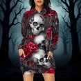 thumbnail image 2 of Taqqpue Halloween Costume Hoodie Dress for Women Fashion Ghost Pumpkin Witch Mini Dresses Long Sleeve Outfit Cosplay Halloween Party Dress with Pockets, 2 of 7