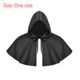 thumbnail image 3 of Capa de Halloween Cosplay accesorios de disfraz capa de capa con capucha Medieval Negro Yinane Capucha de Halloween, 3 of 8