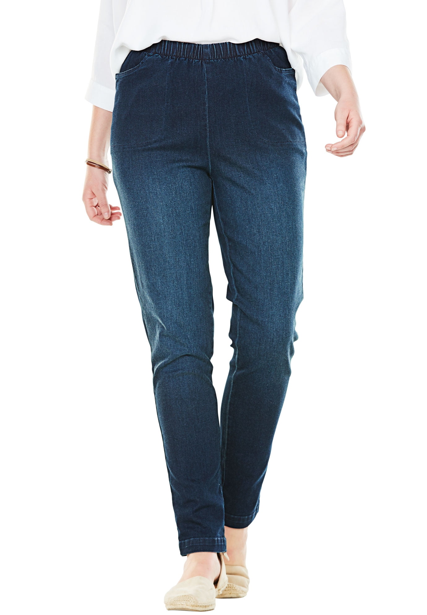 woman within fineline jeans