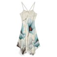 thumbnail image 2 of Fall Farm Teal Flower Oil Painting Art Dress Elegant Party Dresses Evening Dresses Women Dress Long Dresses Sleeveless Dress Ladies Dresses, 2 of 4