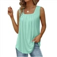 thumbnail image 1 of Camisetas Sin Mangas para Mujer, Conjuntos de Verano 2025, Blusas Casuales con Cuello Cuadrado, Verde , Talla XL, 1 of 5