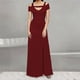 thumbnail image 4 of Gibobby Vestido de noche mujer Último patrón Sexy manga corta vestidos de mujer fiesta Clubwear desgaste vestidos de cadera(Rojo,G), 4 of 5