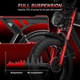 thumbnail image 6 of Movcan V30 1000W Electric Bike, 48V 15.6Ah Removable Battery, 20"x4" Fat Tires, Full Suspension, 70 miles Range, Shimano 7-Speed, Hydraulic Disc Brakes, 28 MPH Ebike,UL2849, Brown, 6 of 8