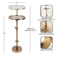 thumbnail image 5 of Kate and Laurel Engles Traditional Adjustable-Height Pedestal Drink Table, 10 x 10 x 30, Polished Brass, Vintage Round Living Room Pedestal Table for Indoor Plant Stand with Protective Tabletop Lip, 5 of 8