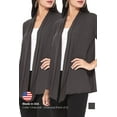 thumbnail image 5 of Women's Casual Short Sleeve Loose Fit Solid Cardigan (Pack of 2), 5 of 5