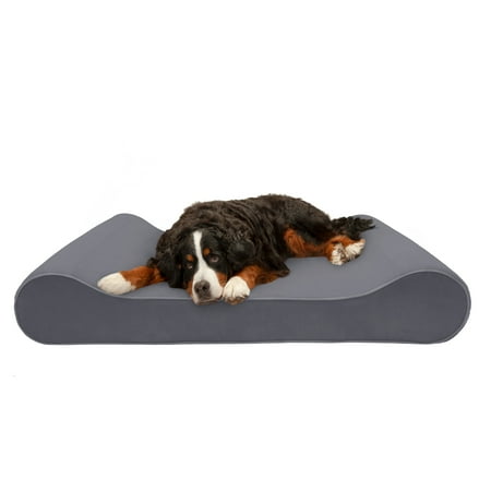 UPC: 0842229118360 | FurHaven | Cooling Gel Microvelvet Luxe Lounger Pet Bed for Dogs & Cats Gray Giant