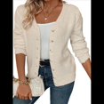 thumbnail image 2 of Suéteres para Mujer, Otoño Invierno, Cuello en V, Botones, Suéter, Chaqueta, Tops de Punto. Albaricoque L, 2 of 10