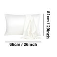 thumbnail image 6 of PiccoCasa 2 Pack Soft Silky Satin Envelope Pillowcases, Standard White, 6 of 8
